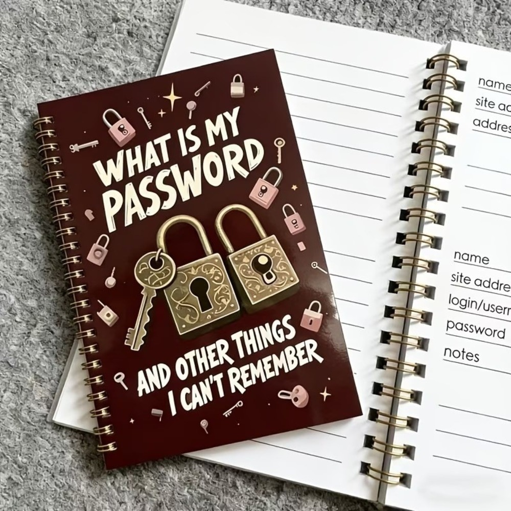Spiral Password Notebook w/ Protective Cover Log Book Username Organizer Compact